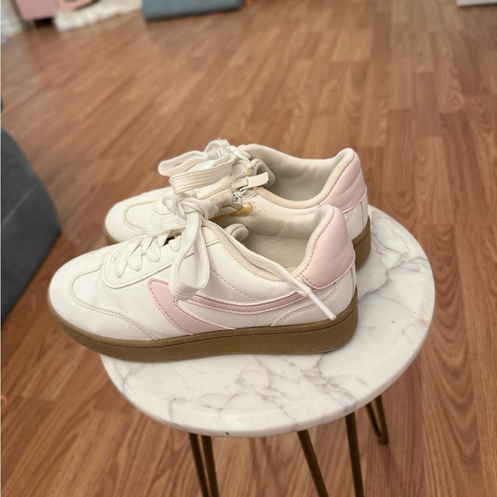 White and Pink Sneakers